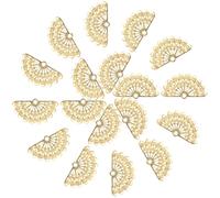 jojofuny 200pcs Fan Charm Pendant Mini Fan Charms Iron Golden Semicircle Openwork Earring Finding Hair Accessory for DIY Jewelry Making