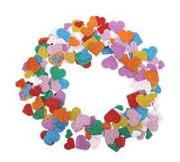 jojofuny 200pcs Heart Shaped EVA Foam Stickers with Glitter Self Adhesive Valentines Day Labels for DIY Crafts Scrapbooking Wedding Decorations Small Heart Stickers for Creative Projects