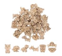 jojofuny 200pcs Wooden Animal Cutouts for DIY Painting and Crafting Unfinished Cat and Dog Shapes for Creative Wood Slices for Home Wall Decor and Art Projects