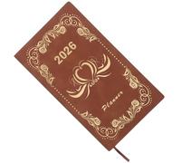 jojofuny 2026 Time Management Journal A6 Daily Planner Brown Pu Cover Small Size Productivity Agenda Notebook with Checklist for Teachers and College Students