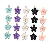 jojofuny 20pcs Alloy Sakura Flower Charms Small Spring Pendants for DIY Jewelry Making Lightweight Pendants for Bracelets Necklaces Earrings Keychains Handmade Accessories