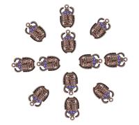 jojofuny 20pcs Ancient Egyptian Beetle Pendant Charms for DIY Jewelry Making 26x16mm Crystal Inlaid Beetle Charms for Necklaces and Bracelets