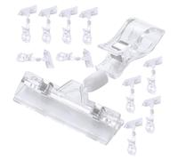 jojofuny 20pcs Clear Double-Sided Sign Clips Merchandise Holders for Shelves and Retail Displays Transparent Rotatable Price Tag Clamps for Supermarkets and Shops