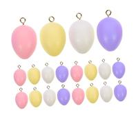 jojofuny 20pcs DIY Easter Wooden Egg Pendants Multi Color Hanging Ornaments for Craft Decoration Bright Pastel Colors for Party and Home Creative DIY Easter Egg Crafts for Family Activities