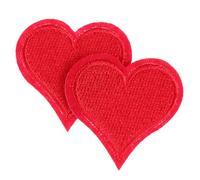 jojofuny 20pcs Embroidered Patches Sewing Patch for DIY Lovers Red Heart Cloth Fabric Material Decorative Sewing Art Work Suitable for Clothing Repair and Arts Craft Project Making