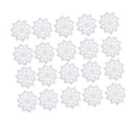 jojofuny 20pcs Hand Crocheted Cotton Flower Appliques DIY Embellishments Sewing Supplies for Bags Clothes Quilts Craft Decorations