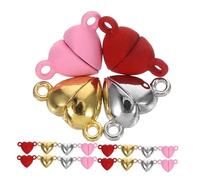 jojofuny 20pcs Heart Shaped Magnetic Clasps Metal Necklace Connectors for DIY Jewelry Making Valentine S Day Love Pendant Accessories with Secure Breakaway Closure