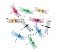 jojofuny 20pcs Luminous Simulation Dragonflies Pins 8.5cm Colorful Glow-in-the-Dark Flower Arranging Decor Accessories for Indoor Garden and Curtain Decoration
