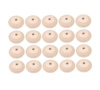 jojofuny 20pcs Natural Wood Abacus Spacer Beads for Craft Making Unfinished Round Flat Wooden Beads for DIY Jewelry Necklaces Bracelets Earrings and Home Decoration