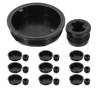 jojofuny 20pcs Plastic Barrel Bung Caps Set for 200l Drums Black Drum Lid Replacement with Large and Small Caps for Industrial Use
