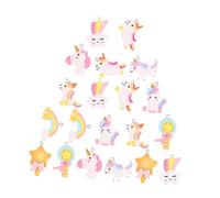 jojofuny 20pcs Resin Cartoon Charms Assorted Unicorn Rainbow Pendant for Diy Jewelry Making and Skin-safe for Bracelets Necklaces Creative Crafting