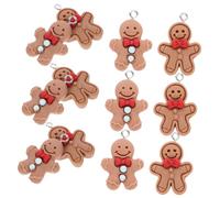 jojofuny 20Pcs Resin Gingerbread Man Charms for Jewelry Making Durable Hanging Pendants for DIY Bracelets Necklaces Earrings Keychains and Craft Accessories