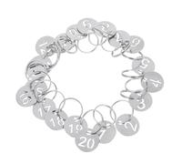 jojofuny 20pcs Round Numbered Tags Hollowed Numbered Key Tags 23mm Diameter Stainless Steel Not Easily Deformed for Spa House and School Bag Food Use