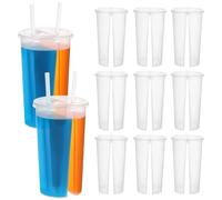 jojofuny 20pcs Single Use Plastic Cup: Round Shape Double Thicken Glass Couple Sharing Drinking Cup for Men Women Home Shop Party
