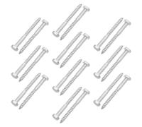 jojofuny 20pcs Stainless Steel Self Tapping Screws with Hexagonal Head and Pointed Tip, Extended Length for Easy Penetration into Wood and Composite Materials, for Furniture Assembly