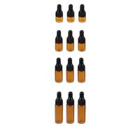 jojofuny 20pcs Travel Essential Oil Bottles Set with Glass Dropper, Refillable Subpackaging Containers in 1ml 2ml 3ml 5ml Tea Color for Aromatherapy and Personal Care