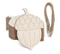 jojofuny 20pcs Wooden Acorn Cutouts DIY Coloring Xmas Tree Pendants Pine Cone Ornaments for Festive Home Decor and Crafting
