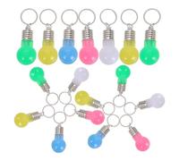 jojofuny 21pcs Colorful LED Bulb Keychain Set with Mini Lightbulb Torch, Cute Random Color Key Rings for Handbag and Purse Accessories, Small Portable Party Favor Key Holders
