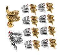 jojofuny 24pcs Antique Metal Snake Charms with Red Eyes for DIY Jewelry Making Beads for Bracelets and Necklaces Unique Animal Pendant Accessories for Men and Women