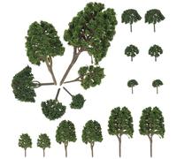 jojofuny 24pcs Artificial Tree Model for Architecture Scenery, Realistic Plastic Trees with Creative Shapes, for Micro-landscape Decoration and Sand Table Use in Small Gardens