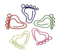 jojofuny 24Pcs Cute Little Feet Shaped Paper Pin Clips for Party and Office Creative Photo Holders with Strong Metal Construction Easy to Attach and Remove Random Colors for Random Color