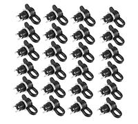 jojofuny 24pcs Dc Power Socket and Cap Set, Female Panel Mount Connector for 5.5mm Dc Power Plug, Plastic, Black, Convenient Assembly for Electronic Devices