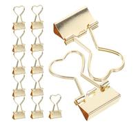 jojofuny 24PCS Metal Heart Shaped Binder Clips Cute Decorative Paper Clamps for Office Home School Sturdy Small Metal Clips for Organizing Invoices Bills Notes