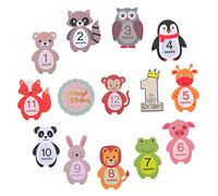 jojofuny 24pcs Month Sticker Self Adhesive Wallpaper Fox Nursery Wallpaper Animal Announcement Cartoon Stickers Stickers Milestone Decal Sticker