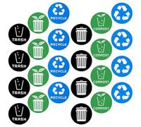 jojofuny 24pcs Recycle Trash Compost Labels for Trash Bins Garbage Sorting Stickers for Indoor Outdoor Waste Classification