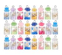 jojofuny 24pcs Resin Pendant Charm Set for Jewelry Making, Mixed Color Cute Conch and Drift Bottle Charms, DIY Earrings and Necklace Parts for Girls Crafts and Accessories Random Color