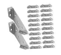 jojofuny 24Pcs Stainless Steel Corner Support Braces Cabinet Brackets for Kitchen Countertop Support Heavy Duty Furniture Corner Connectors for Hanging Cabinets