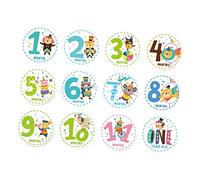 jojofuny 24pcs Stickers Adorable Animal Designs for Newborn Monthly Growth Tracking for Memorable Photo Albums and Social Media Sharing