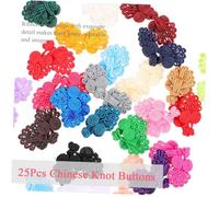 jojofuny 25 Pcs Chinese Style Clothing Buttons Mixed Colors Delicate Fasteners for Sewing DIY Accessories Suitable for Capes Cloaks Cardigans Scarves Fine Craftsmanship Decorative Buttons