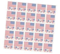 jojofuny 25Pcs American Flag Temporary Tattoos, Heart Shape Face Stickers, Washable and Removable Plastic Decals for Party Decoration, Festival or Independence Day