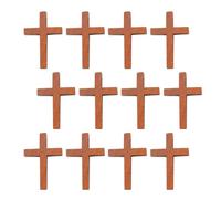jojofuny 25pcs Small Wooden Cross Charms Brown Mini Wood Cross Pendants for DIY Jewelry Making with Eye-catching Hanging Pendant and Creative Delicate Design