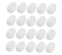 jojofuny 25pcs White Plastic Parrot Fake Eggs Realistic Bird Hatching Simulation Props Reusable Artificial Nest Eggs for Breeding Management and Craft Use