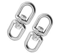 jojofuny 2pcs 304 Stainless Steel Swivel Hooks M4 Heavy Duty Hanging Basket Hooks for Outdoor Wind Chimes Bird Feeders Dog Chains Sturdy Metal Swivel Rings for Garden Use