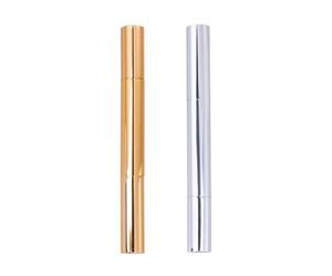 jojofuny 2pcs 3ml Aluminum Empty Lip Gloss Pen and Nail Oil Applicator with Refillable Tube for Cosmetic Sampling and Travel Use Random Color