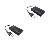 jojofuny 2pcs 4-port USB 3.0 Hub 5gbps Portable Compact for PC Laptop Notebook Desktop Data Transfer