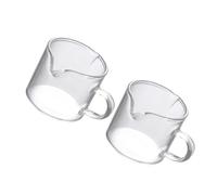jojofuny 2pcs 75ml Glass Double-Mouth Milk and Coffee Cups for, Baking and Yogurt Cups, Suitable for Milk Brewing and Coffee Making