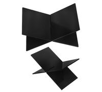 jojofuny 2pcs Acrylic Book Holder Rack Sturdy Transparent Desktop Bookshelf Organizer for Bible Cookbook Textbooks Stylish Coffee Table Display Black