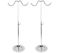 jojofuny 2pcs Adjustable Stainless Steel Purse Display Holder with Dual Hangers for Bags and Belts, Sturdy Metal Bag Hanger Stand for Home and Store Use, Silver