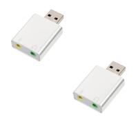 jojofuny 2pcs Aluminum USB External Stereo Sound Adapter for Headphone and Microphone Jack for Laptop Audio Enhancement