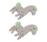 jojofuny 2pcs Animal Embroidery Patches Horses Patches Iron on Applique Decorative Badge Creative Cartoon Design Bling Horse Motif Festive Repair for Jeans and Hat Extending Clothing Life