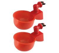 jojofuny 2Pcs Automatic Chicken Waterer Poultry Drinkers Anti-fall Water Dispenser Cups for Chickens Pigeons Quail Farm Use with Easy Installation