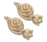 jojofuny 2pcs Brass Snail Cabinet Knobs Small Vintage Decorative Drawer Handles for Cupboard Dresser Kitchen Furniture Door Accessories