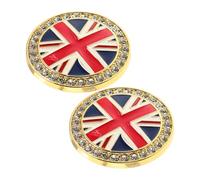 jojofuny 2pcs British Flag Car Body Side Decals with Lasting Adhesion and Three-Dimensional Effect, Golden Alloy Emblems for Car and Home Furniture Decoration on Truck Bumpers and Smooth