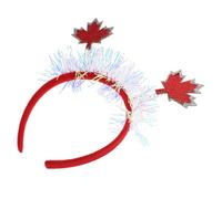 jojofuny 2pcs Canadian Maple Leaf Headbands Elastic Red Autumn Leaf Hair Accessories for Women National Day Party Holiday Hairbands