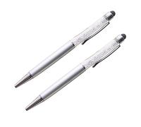 jojofuny 2pcs Capacitive Stylus Pen Set Crystal Diamond Stylus Pen Retractable Ballpoint Touch Screen for Tablets and Smartphones