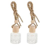 jojofuny 2pcs Car Air Freshener Perfume Bottles Empty Glass Diffuser Bottles Refillable Car Oil Diffusers the Go